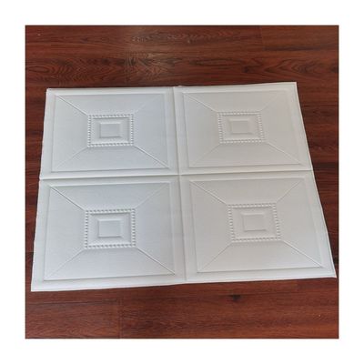 8mm Thickness Geometric Pattern Foam Wall Stickers for Sophisticated 3D Ceiling Wallpaper