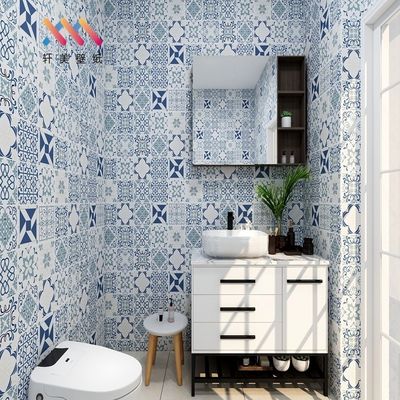 Buy Matt Tile Look Peel And Stick Wallpaper PVC Tile Effect Wallpaper For Bathroom online manufacture