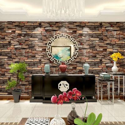 Buy Moisture-Proof PVC Vinyl Brick Stone Wallpaper Vintage Design 3D Brick Wallpaper Adhesive Paper Stickers online manufacture
