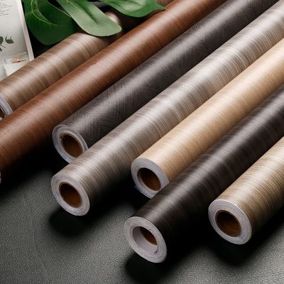 Buy 60cm * 5m Roll Size Self Adhesive Wood Grain Wallpaper Embossed Surface for Kitchen Cabinets online manufacture