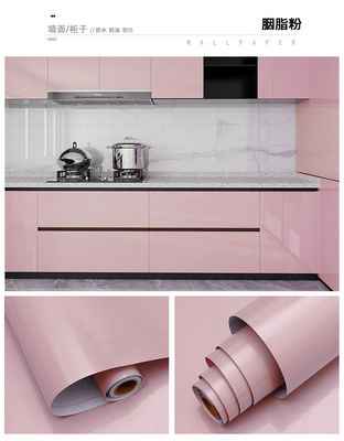 Buy Glossy Self-Adhesive Peel and Stick Wallpaper in Plain Color for Kitchen Cabinet Decor online manufacture