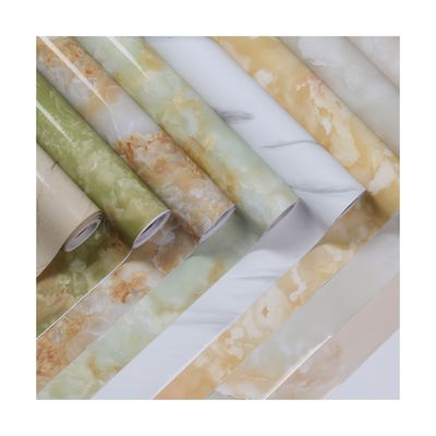 Buy Fashional 3D White Marble Contact Paper Vinyl Waterproof Wallpaper for Bathrooms Glossy Wall Paper Marble Roll 60cm * 10m online manufacture