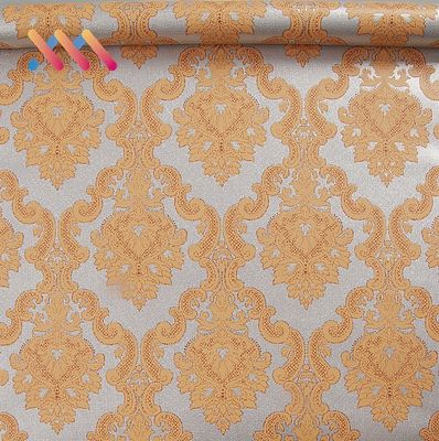 Buy Moisture Proof Golden Damask Wallpaper PVC 100m Removable Vinyl Wallpaper online manufacture