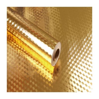 Buy DIY Kitchen Waterproof Aluminum Metallic Sticker Wallpaper with Gold Foil Self Adhesive online manufacture