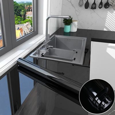comprare Adesivo per cucina nero metallico carta da parati 60 cm carta da parati per cucina backsplash online manufacture