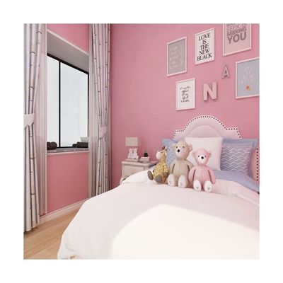 comprar 60cm*10m Tamanho de rolo PVC Papel de parede rosa de cor simples Escolha de luxo para decoração de casa Papel de parede têxtil online manufacture