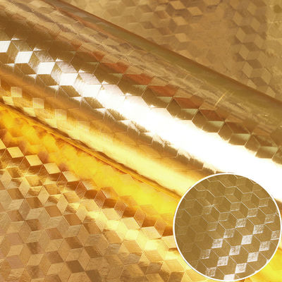 Beli Gold Foil Self-Adhesive Contact Paper for Kitchen Oil Proof Sticker Aluminium foil online manufacture