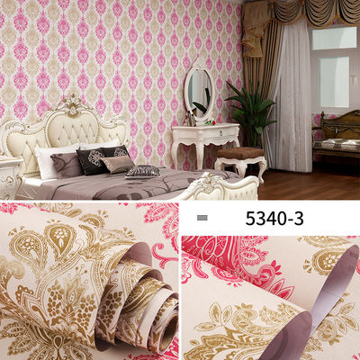 Beli Desain Modern Damask Wallpaper Self-Adhesive Embossed 10 Meter untuk Ruang Tamu PVC Waterproof Peel and Stick Wallpaper online manufacture