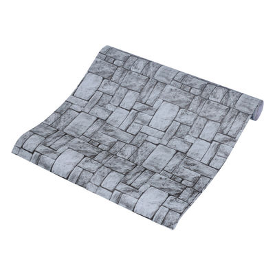 Buy Vinyl Adhesive Stone Brick Wallpaper Modern 3D Design for Home Decor Vintage Style online manufacture
