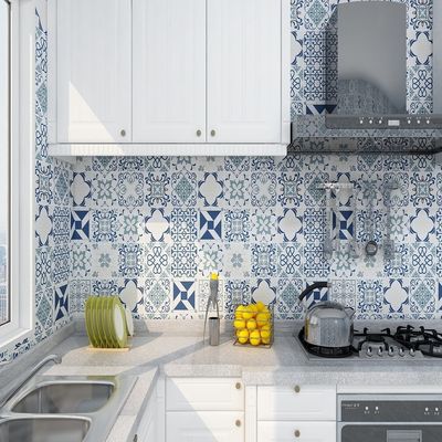 Modern Tile Mosaic Ceramic Wallpaper Roll for Kitchen Cupboard Cabinet Furniture Self Adhesive DIY Wall Stickers