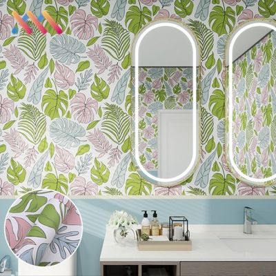 Entry Modern 3D PVC Vinyl 3D Wallpaper Rolls Floral Natural Flower Wallpaper Sticker Waterproof untuk Dekorasi Rumah