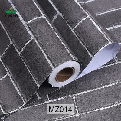 0.18mm-0.31mm Thickness 3D Brick Stone Wallpaper 3D Brick Wallpaper Grey