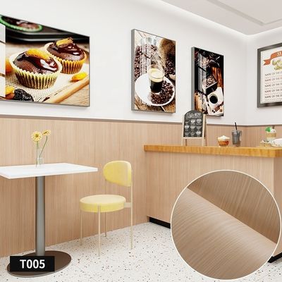 Brown PVC Wood Grain Wall Sticker Waterproof Light Wood Grain Wallpaper