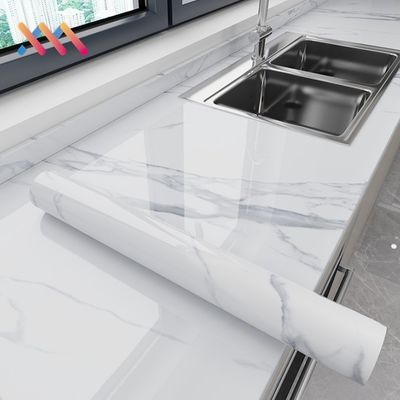 Vinyl PVC Marble Wallpaper 10m Adhesive Marble Wallpaper High Temperature Resistant