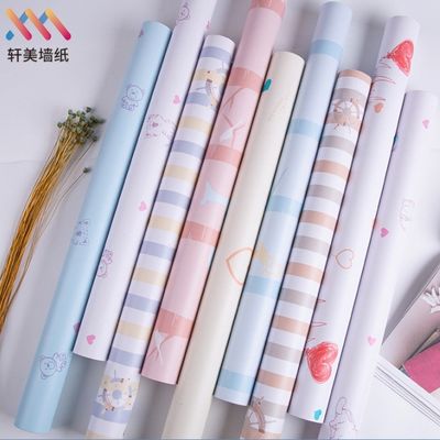 Wallpaper Ukuran 60cm*10m per gulungan Desain Bunga Modern Self-Adective PVC Vinyl Wallpaper Waterproof untuk Kamar Tidur dan Hotel