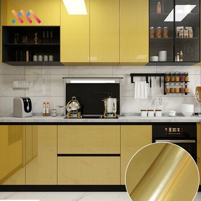 Vinyl Metallic Film Wallpaper Self Adhesive Laminated Film Gold Metallic Wallpaper
