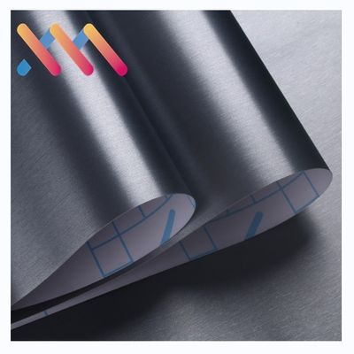 0.15mm Waterproof Black Metallic Wallpaper Oil Resistant Stainless Contact Paper