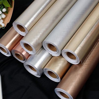 Effortless Panel Decoration Metallic PVC Self Adhesive Wallpaper Metallised Film