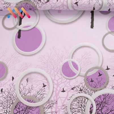 Desain Bunga Vinyl Wallpaper Dekoratif PVC Film Dekorasi Rumah Wallpaper 3D