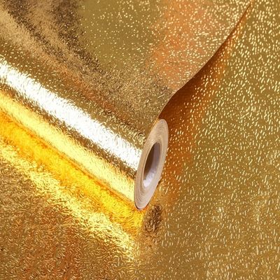 Contemporary Gold Metallic Wallpaper 200cm Self Adhesive Gold Foil Wallpaper