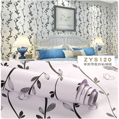 Pink Floral Wallpaper Self Adhesive 45CM Wallpaper Waterproof Moistureprooof