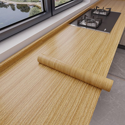 Wallpaper Kayu Biji untuk Dekorasi Rumah Fireproof Dapur Wallpaper Roll Ukuran 1.22m * 50m Mengubah Dapur Anda