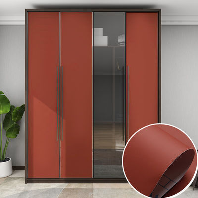 Red Soft Touch Wallpaper 100m Roll Fire Proof Wallpaper For Kitchen