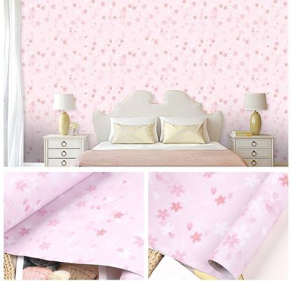 Pink Bedroom Self Adhesive Floral Wallpaper Soundproof Botanical Peel And Stick Wallpaper