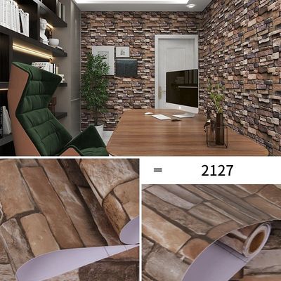 3D Wallpaper 1.48ft Lebar Rumah Dekorasi Brick Wallpaper dengan Desain Geometri