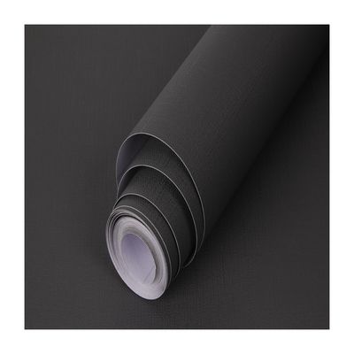 Matt Finish Self-Adhesive PVC Wallpaper in Dark Black Color for Home Decoration Sound-Absorbing Function