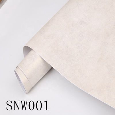 Waterproof Adhesive Cement Effect Wallpaper Removable White Concrete Effect Wallpaper