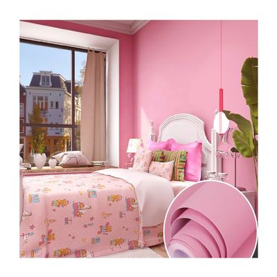 Layanan OEM Wallpaper Self Adhesive Pink Peel and Stick Solid Pink Contact Paper Wallpaper Vinyl