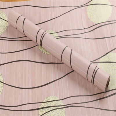 Wallpaper untuk Dekorasi Dinding 45cm Lebar Garis Pola Plaid Rumah Desain Wallpaper PVC