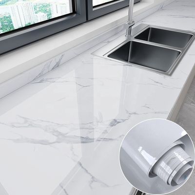 ECO White Marble Effect Wallpaper 10m Waterproof Oil Proof Wallpaper
