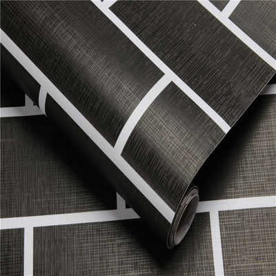 Dekorasi Rumah 3D Brick PVC Wallpaper Kembali dengan Glue Rolls Desain Bunga Waterproof