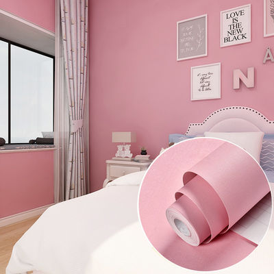 Self-Adhesive Pink Wallpaper for Children's Bedroom Wall Decoration in Modern Design Style