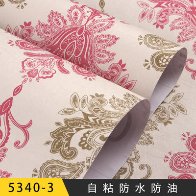 3D Flower PVC Wallpaper for Home Decor Moisture proof Function 45cm Width PVC Material