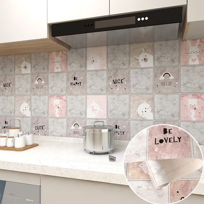 Self Adhesive Putih Brick Peel and Stick Mosaic Dapur Backsplash Sticker Roll Ukuran 0,60 M lebar * 100M panjang