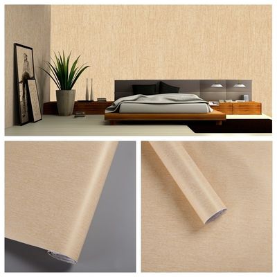 Plain PVC Grass Cloth Wall paper for Hotel and Restaurant Decor 1.22M*50M per roll Mould-Proof Function