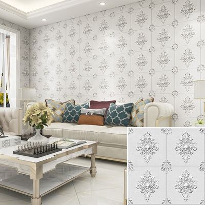 White PE Foam Sheet Wall Stickers 5mm 3D Foam Wallpaper Waterproof
