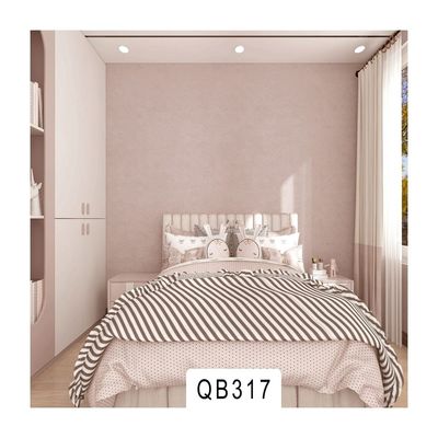 Smoke Proof Pink Fabric Wall Paper For Girls Peel Off Stick Textured Fabric Wallpaper
