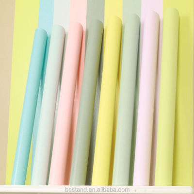 Vinyl Wallpapers 3D Texture Korean Design Mildew Proof Solid Color PVC Adhesive Wallpaper Wall Sticker Furniture Sticker