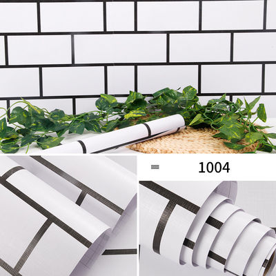 Dekorasi Apartemen 0.45m*10m Waterproof 3D Brick PVC Wallpaper Back dengan Glue Rolls